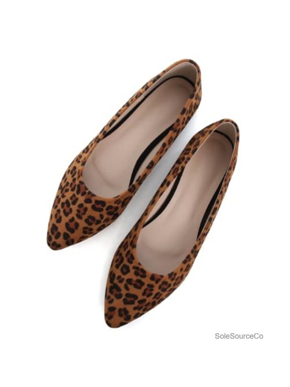 Suede Pointed Toe Ballet Flats Comfortable Slip-On Shoes